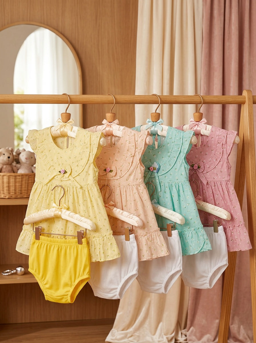 Girls’ Meadow Sweet Floral Dress – Vintage-Inspired Ruffle Summer Outfit