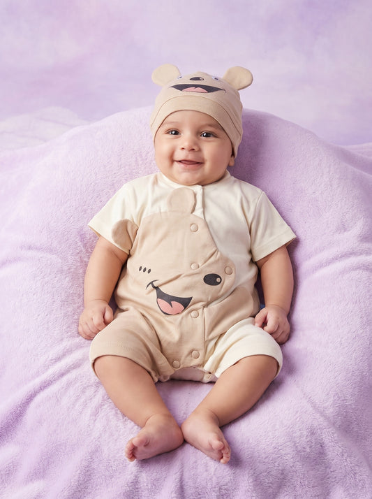 Baby 2-Piece "Little Explorer" Character Romper & Matching Hat Set