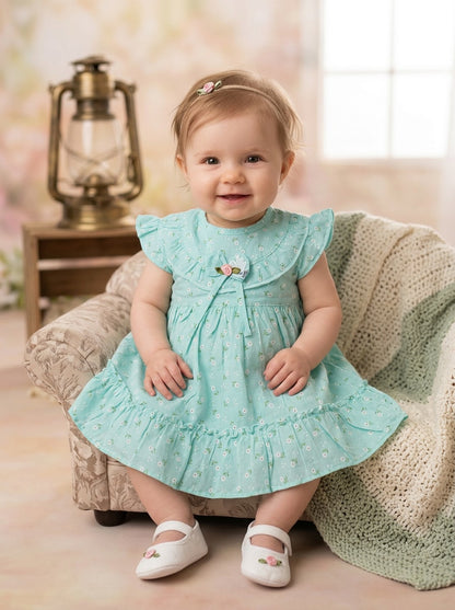 Girls’ Meadow Sweet Floral Dress – Vintage-Inspired Ruffle Summer Outfit