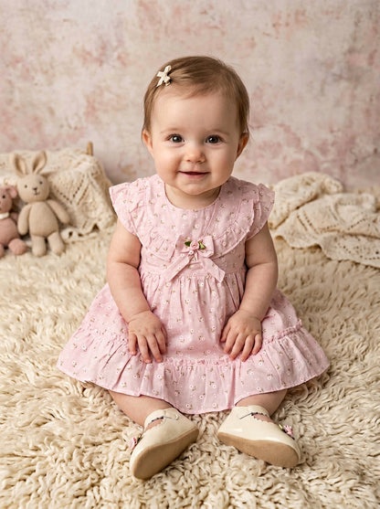 Girls’ Meadow Sweet Floral Dress – Vintage-Inspired Ruffle Summer Outfit