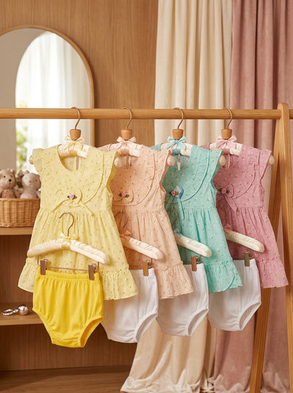 Girls’ Meadow Sweet Floral Dress – Vintage-Inspired Ruffle Summer Outfit