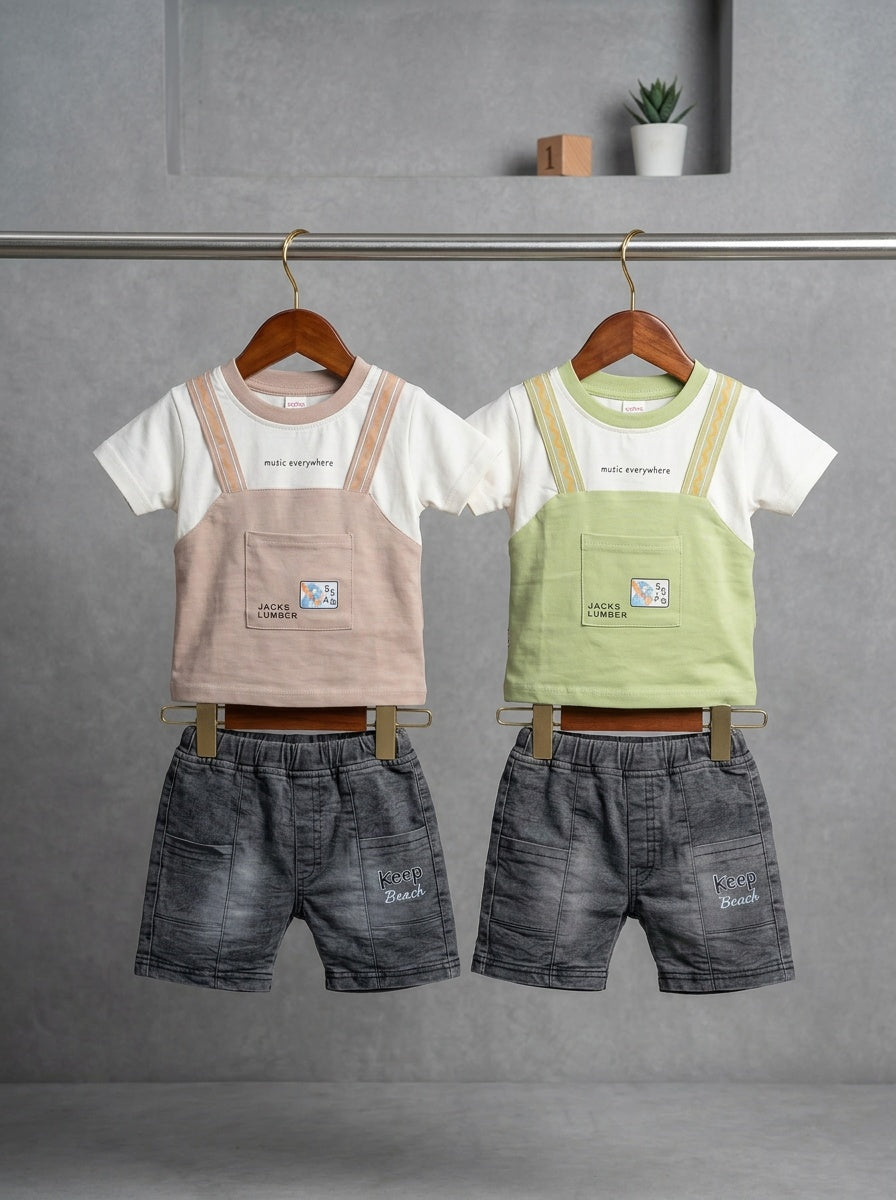 2-Piece Activewear Set: Graphic Tee & Sport Mesh Shorts